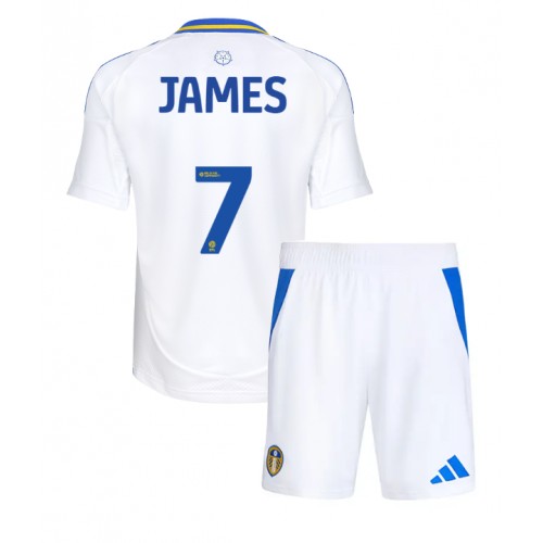 Dres Leeds United Daniel James #7 Domaci za djecu 2024-25 Kratak Rukav (+ kratke hlače)